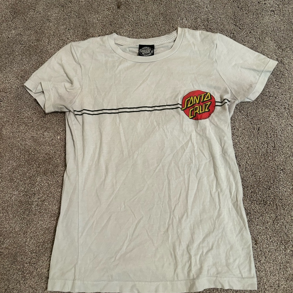 Santa Cruz Skateboards White Tee with Black Logo